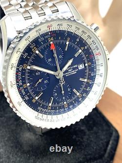 Breitling Men's Watch A24322 Navitimer GMT Swiss Automatic Chronograph Blue Dial