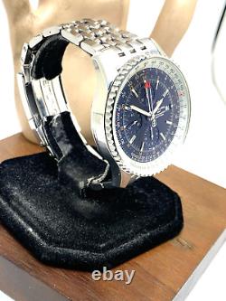 Breitling Men's Watch A24322 Navitimer GMT Swiss Automatic Chronograph Blue Dial