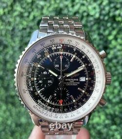 Breitling Navitimer World 46mm GMT Mens Watch Rare Black Dial- A23422