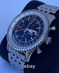 Breitling Navitimer World 46mm GMT Mens Watch Rare Black Dial- A23422