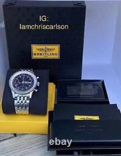 Breitling Navitimer World 46mm GMT Mens Watch Rare Black Dial- A23422