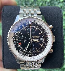 Breitling Navitimer World 46mm GMT Mens Watch Rare Black Dial- A23422