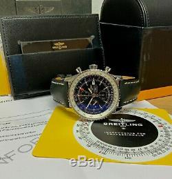 Breitling Navitimer World A24322 Black Dial BOX AND PAPERS SERVICED BY BREITLING