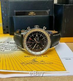 Breitling Navitimer World A24322 Black Dial BOX AND PAPERS SERVICED BY BREITLING