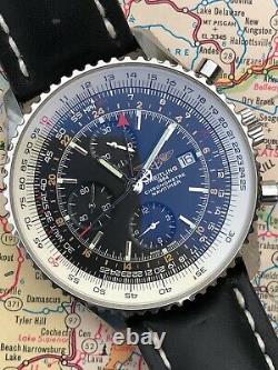 Breitling Navitimer World Chrono Gmt 46mm A24322 Black Dial Extra Strap Included