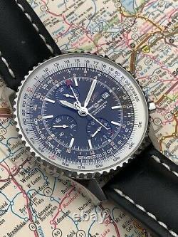 Breitling Navitimer World Chrono Gmt 46mm A24322 Black Dial Extra Strap Included