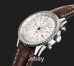 Breitling Navitimer World Chronograph GMT Stainless Steel Dual Timezone A24322