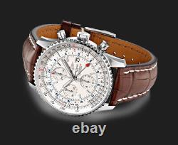 Breitling Navitimer World Chronograph GMT Stainless Steel Dual Timezone A24322