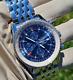 Breitling Navitimer World GMT Chronograph A24322 Blue Dial 46mm Watch +Papers