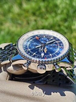 Breitling Navitimer World GMT Chronograph A24322 Blue Dial 46mm Watch +Papers