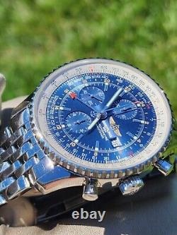 Breitling Navitimer World GMT Chronograph A24322 Blue Dial 46mm Watch +Papers
