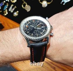 Breitling Navitimer World GMT Chronograph A24322 -New strap & Free S&H