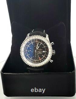 Breitling Navitimer World GMT Chronograph A24322 -New strap & Free S&H