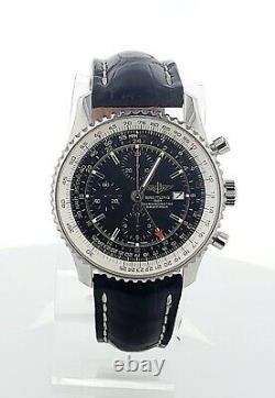 Breitling Navitimer World GMT Chronograph A24322 -New strap & Free S&H