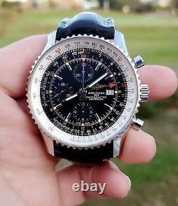 Breitling Navitimer World GMT Chronograph A24322 -New strap & Free S&H