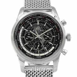 Breitling Transocean Unitime Black Dial Steel Automatic Mens Watch AB0510U4/BE84
