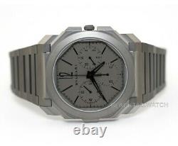 Bulgari Octo Finissimo Extra Thin GMT Chronograph Wristwatch 103068 Titanium
