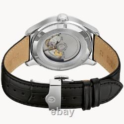 Bulova 96B385 Men's Wilton GMT Black Leather Band Blue Dial Automatic Watch