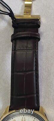 Bulova Men's Automatic GMT Brown Leather Calendar 43MM Watch 97B210 New