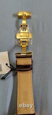Bulova Men's Automatic GMT Brown Leather Calendar 43MM Watch 97B210 New