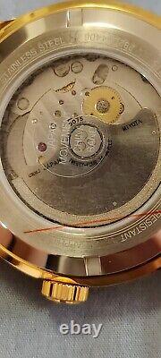 Bulova Men's Automatic GMT Brown Leather Calendar 43MM Watch 97B210 New