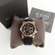 Bulova New Men's 98B104 Black/Rose Gold Quartz Rubber Strap Watch 44mm