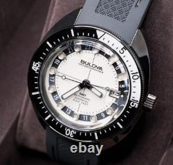 Bulova Oceanographer 98B407 Automatic GMT Gray White Dial Sapphire Men's Watch