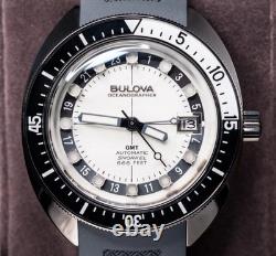 Bulova Oceanographer 98B407 Automatic GMT Gray White Dial Sapphire Men's Watch