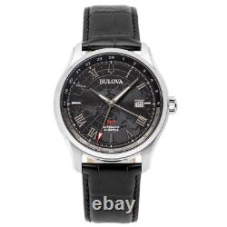 Bulova Wilton GMT Automatic Sapphire Black Dial Watch 96B387