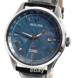 Bulova Wilton GMT Automatic Sapphire Blue Dial Watch 96B385