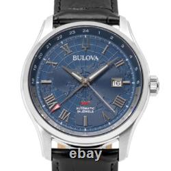 Bulova Wilton GMT Automatic Sapphire Blue Dial Watch 96B385