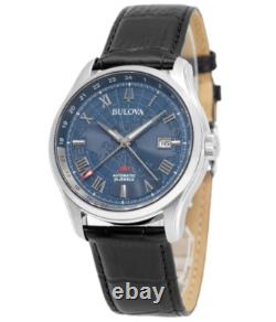 Bulova Wilton GMT Automatic Sapphire Blue Dial Watch 96B385