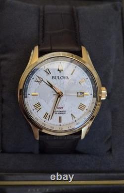 Bulova Wilton GMT Automatic Sapphire Gold Tone (reference 97B210)