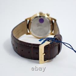 Burberry World Time Gmt Quartz Men'S Watch Silver Dial Genuine Leather Belt Buq6