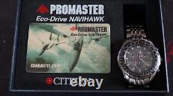 CITIZEN PROMASTER Eco-Drive NAVIHAWK JR3034 Titanium Pilot watch C650 GMT Solar