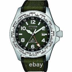 CITIZEN PROMASTER LAND BJ7100-23X Eco-Drive GMT World Time 200M Men Diver Watch