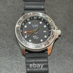 CITIZEN Porter GMT World Time Solar Watch Black Not Fully Charged