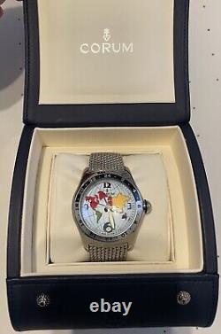 CORUM Bubble XL GMT Watch World Map Automatic. Ref# 383-150-20 Swiss Made 45mm