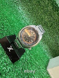 Ca 1969 Vintage Seiko 6117-6400 World Time Gmt Automatic Watch Ultra Rare 41mm