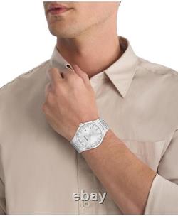 Calvin Klein Distinguish GMT Men's Silver Dial 44mm Quartz Watch 25200489 New