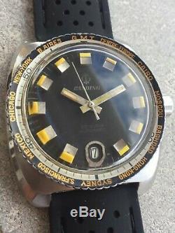 Candino Gmt Diver World Time Bezel Automatic S/s 1960s Men´s Watch