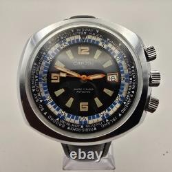 Capion Gmt Mens Watch Stainless Steel 17j Manual Winding World Time & Date
