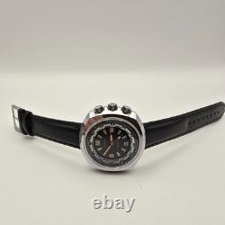 Capion Gmt Mens Watch Stainless Steel 17j Manual Winding World Time & Date