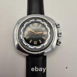 Capion Gmt Mens Watch Stainless Steel 17j Manual Winding World Time & Date
