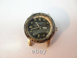 Caravelle World Time Gmt Pilot Diver Auto Vintage 1969 Watch Runs To Restore