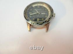 Caravelle World Time Gmt Pilot Diver Auto Vintage 1969 Watch Runs To Restore