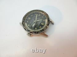 Caravelle World Time Gmt Pilot Diver Auto Vintage 1969 Watch Runs To Restore