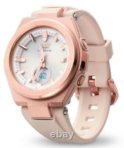 Casio Baby-G Solar 100m Rose Gold Tone Stainless Steel/Pink Resin Watch MSGS200G
