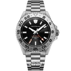 Cestrian Ocean Series Men's Watch CO-BKS001 Black Dial Steel Bracelet GMT 200M