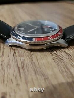 Christopher Ward C65 Trident GMT with Vintage Black Oak Leather Strap and papers